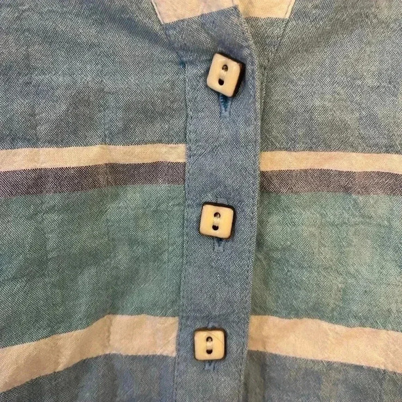 Habitat striped button front beachy coastal large - Picture 4 of 6